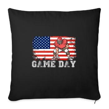 Game Day Football Season Funny Men Women Patriot - Sofa pillowcase 17,3'' x 17,3'' (45 x 45 cm) - black - Front