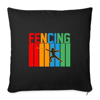 Zaun Retro Design Zaun Geschenk - Sofakissenbezug 45 x 45 cm - Schwarz - Vorne
