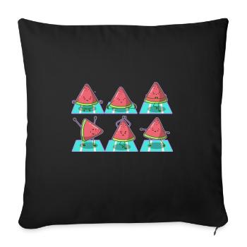 Yoga de la pastèque - Housse de coussin décorative 45 x 45 cm - noir - Devant
