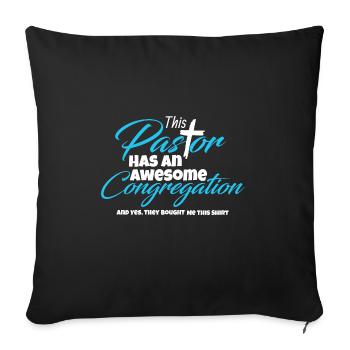 Ce pasteur a une congrégation religieuse impressionnante - Housse de coussin décorative 45 x 45 cm - noir - Devant