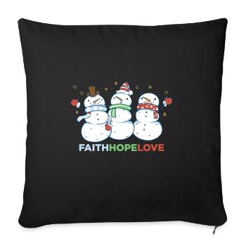 Religious Family Faith Hope Love Christmas - Sofa pillowcase 17,3'' x 17,3'' (45 x 45 cm) - black - Front