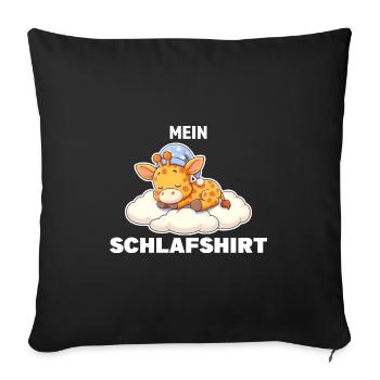 Schlafshirt Giraffe Schlafanzug Geschenk - Sofakissenbezug 45 x 45 cm - Schwarz - Vorne