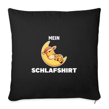 Schlafshirt Giraffe Schlafanzug Geschenk - Sofakissenbezug 45 x 45 cm - Schwarz - Vorne