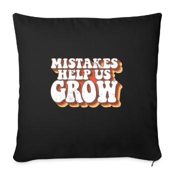 Les erreurs nous aident à grandir Enseignant stagiaire - Housse de coussin décorative 45 x 45 cm - noir - Devant