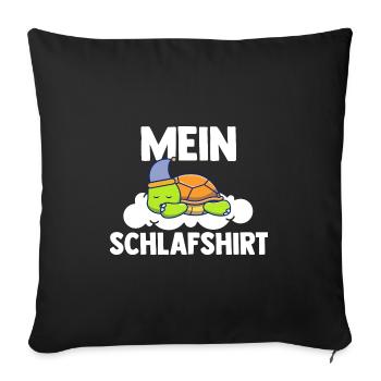 Schlafshirt Schildkröte Schlafanzug Geschenk - Sofakissenbezug 45 x 45 cm - Schwarz - Vorne