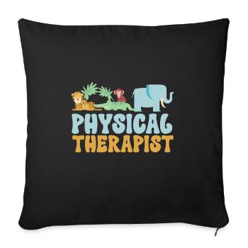 Kinésithérapie Kinésithérapeute pédiatrique - Housse de coussin décorative 45 x 45 cm - noir - Devant