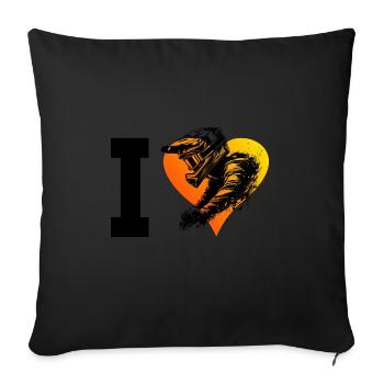 Cycling Men Cyclist Mountain Bike Cycling - Sofa pillowcase 17,3'' x 17,3'' (45 x 45 cm) - black - Front