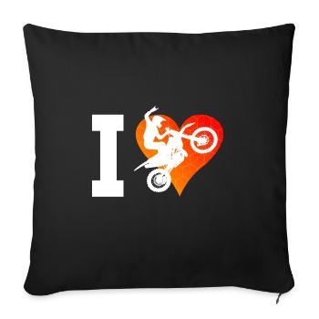 Motocross Freestyle Motocross Supermoto Men - Sofa pillowcase 17,3'' x 17,3'' (45 x 45 cm) - black - Front