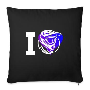 VTT Hommes Femmes Vélo de montagne Cyclisme - Housse de coussin décorative 45 x 45 cm - noir - Devant