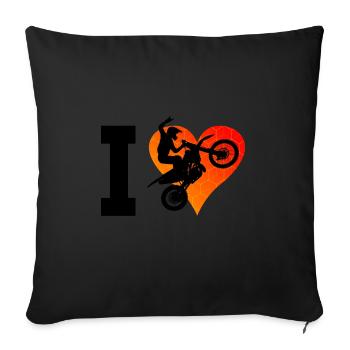 Freestyle Motocross Women's Dirt Biker Motocross - Sofa pillowcase 17,3'' x 17,3'' (45 x 45 cm) - black - Front