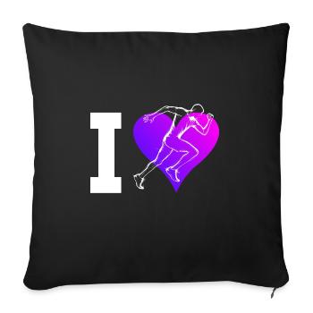 Jogging Cross Country Running Running Men - Sofa pillowcase 17,3'' x 17,3'' (45 x 45 cm) - black - Front