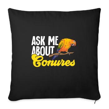 Parakeet, Parrot, Parakeet, Bird - Sofa pillowcase 17,3'' x 17,3'' (45 x 45 cm) - black - Front