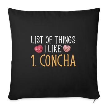 Concha Hispanic Mexican Pan Dulce - Sofa pillowcase 17,3'' x 17,3'' (45 x 45 cm) - black - Front
