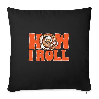 Rouleau à la cannelle - Housse de coussin décorative 45 x 45 cm - noir - Devant