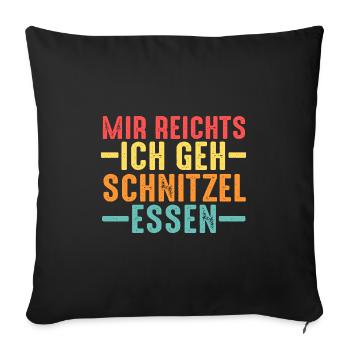 Schnitzel Wiener Wiener Geschenk - Sofakissenbezug 45 x 45 cm - Schwarz - Vorne