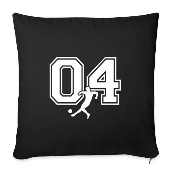 Fußball Nummer 04 Fußballspieler - Sofakissenbezug 45 x 45 cm - Schwarz - Vorne
