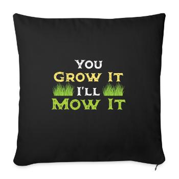 Tondeuse à gazon amusante pelouse Renifle Jardin - Housse de coussin décorative 45 x 45 cm - noir - Devant