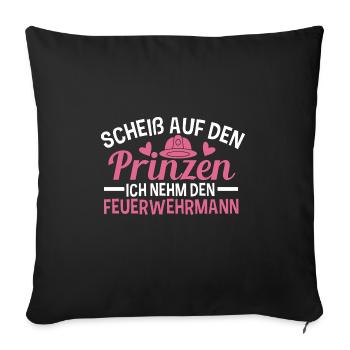 Freund Feuerwehrmann Spruch Geschenk Valentinstag - Sofakissenbezug 45 x 45 cm - Schwarz - Vorne