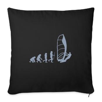 Evolution of Windsurfing - Sofakissenbezug 45 x 45 cm - Schwarz - Vorne