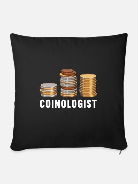 Numismatik Münzsammeln Geschenk - Sofakissenbezug 45 x 45 cm - Schwarz