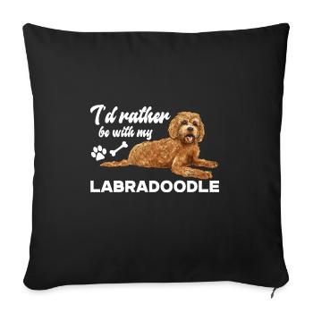 Labradoodle Dog - Sofa pillowcase 17,3'' x 17,3'' (45 x 45 cm) - black - Front