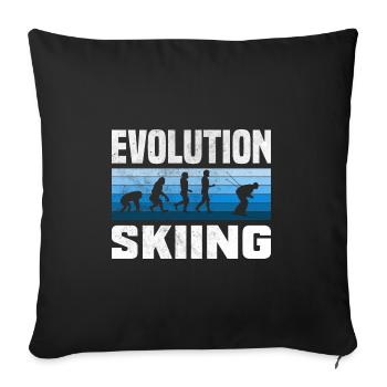 Skiing Evolution Vintag Winter Sport Ski - Sofakissenbezug 45 x 45 cm - Schwarz - Vorne