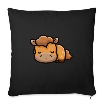 Joli cheval dort - Housse de coussin décorative 45 x 45 cm - noir - Devant