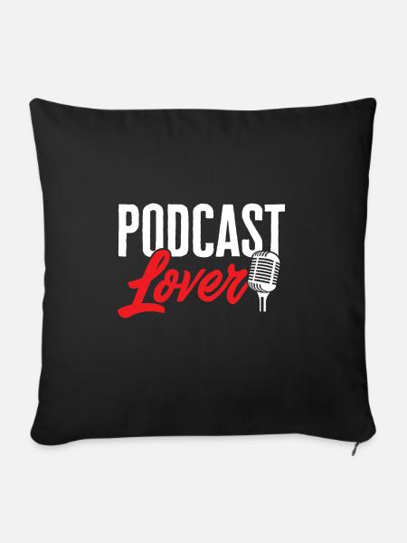 Podcaster Podcast - Sofakissenbezug 45 x 45 cm - Schwarz
