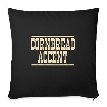 Cornbread Accent Drôle de filles du Sud Cowboy - Housse de coussin décorative 45 x 45 cm - noir - Devant