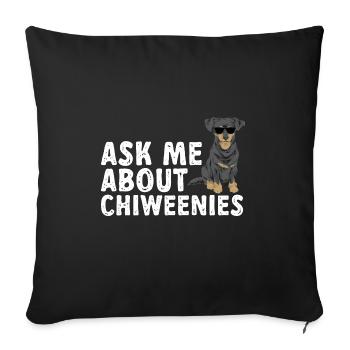 Chiweenie Chien - Housse de coussin décorative 45 x 45 cm - noir - Devant