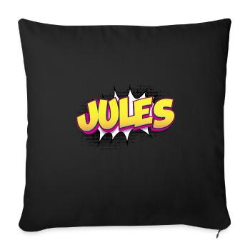 Jules Custom Name Comic Book Style Pop Art, Jules - Sofa pillowcase 17,3'' x 17,3'' (45 x 45 cm) - black - Front