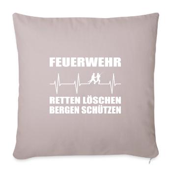 Feuerwehr - Sofakissenbezug 45 x 45 cm - helles Taupe - Vorne