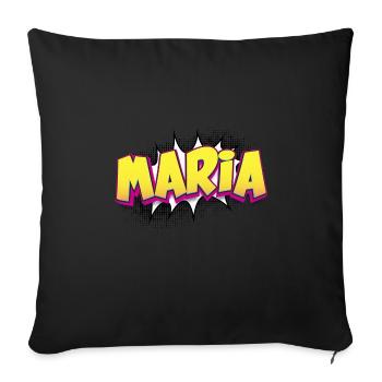 Maria Benutzerdefinierter Name Comic-Stil Pop-Art, Maria - Sofakissenbezug 45 x 45 cm - Schwarz - Vorne