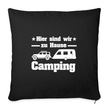 Camping - Sofakissenbezug 45 x 45 cm - Schwarz - Vorne