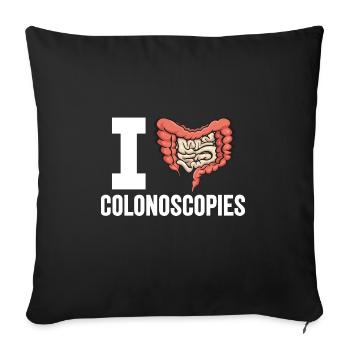 Gastroenterology Endoscopy Colonoscopy - Sofa pillowcase 17,3'' x 17,3'' (45 x 45 cm) - black - Front