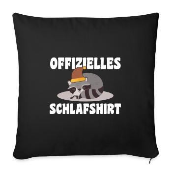 Schlafanzug Waschbär Pyjama Geschenk - Sofakissenbezug 45 x 45 cm - Schwarz - Vorne