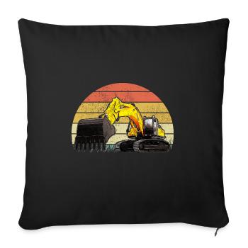 Excavator Driver Construction Worker Excavator - Sofa pillowcase 17,3'' x 17,3'' (45 x 45 cm) - black - Front