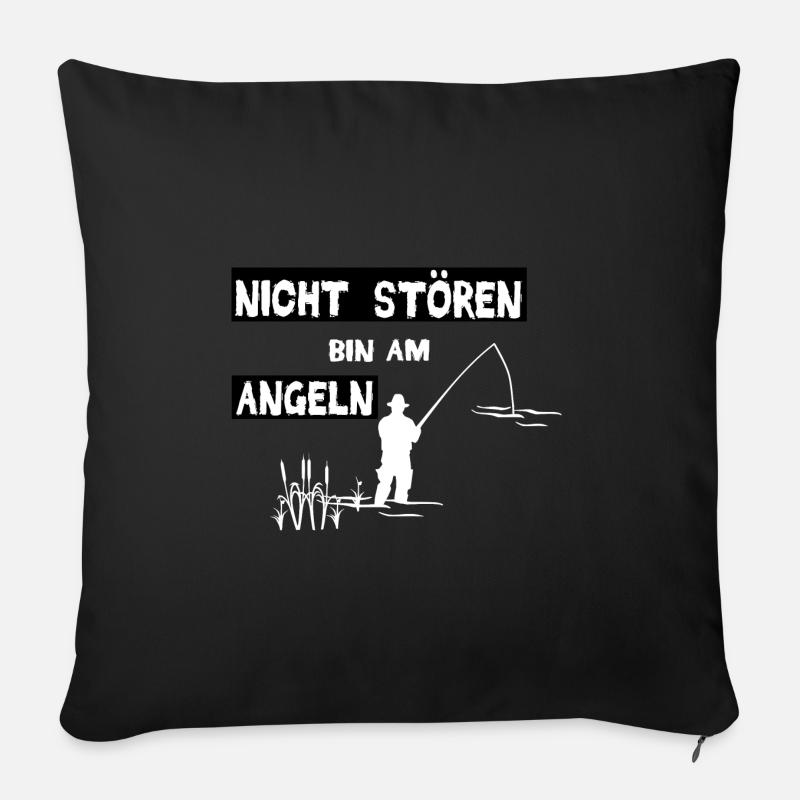 Angeln - Sofakissenbezug 45 x 45 cm - Schwarz