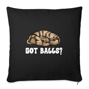 Ball Python Schlange Königspython - Sofakissenbezug 45 x 45 cm - Schwarz - Vorne