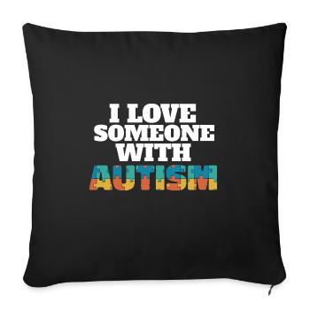 I Love Someone With Autism Awareness Month Puzzle - Sofa pillowcase 17,3'' x 17,3'' (45 x 45 cm) - black - Front