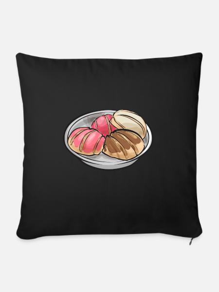 Concha Hispanic Mexikanisch Pan Dulce - Sofakissenbezug 45 x 45 cm - Schwarz
