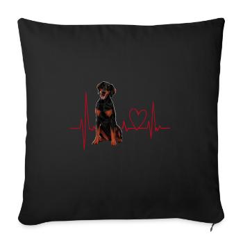 Heartbeat Gift for Dogs - Sofa pillowcase 17,3'' x 17,3'' (45 x 45 cm) - black - Front