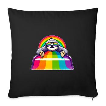 LGBTQ Pride Sloth Rainbow Playground - Sofa pillowcase 17,3'' x 17,3'' (45 x 45 cm) - black - Front