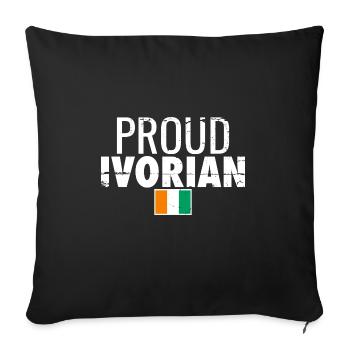 Fier Drapeau Ivoirien Vintage de la Côte d’Ivoire - Housse de coussin décorative 45 x 45 cm - noir - Devant