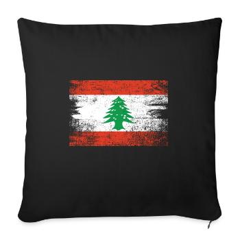Libanon Flagge Grunge - Sofakissenbezug 45 x 45 cm - Schwarz - Vorne