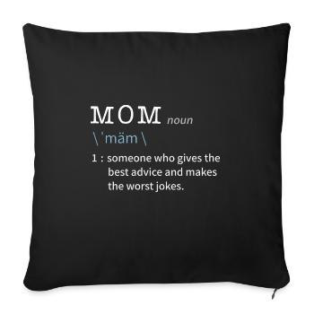 Mom Lexikon - Muttertag - Sofakissenbezug 45 x 45 cm - Schwarz - Vorne