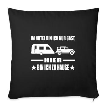 Camping - Sofakissenbezug 45 x 45 cm - Schwarz - Vorne