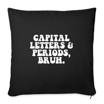Lettres et périodes Bruh Funny ELA Professeur d’anglais - Housse de coussin décorative 45 x 45 cm - noir - Devant