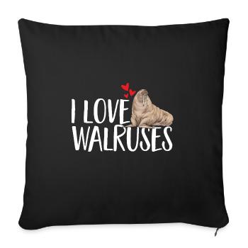 Walrus - Sofa pillowcase 17,3'' x 17,3'' (45 x 45 cm) - black - Front