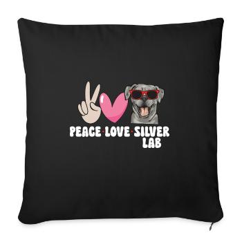 Silver Labrador Retriever Silver Lab - Housse de coussin décorative 45 x 45 cm - noir - Devant